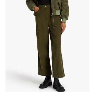 Helmut Lang Corduroy Cargo Pant in Seaweed Green 4 / Small New with Tags
